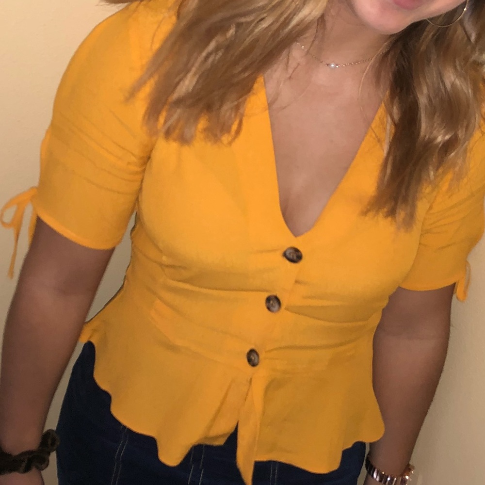 Top shop yellow blouse